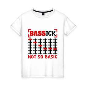 Женская футболка хлопок с принтом Bass Ink Agressive Dub в Санкт-Петербурге, 100% хлопок | прямой крой, круглый вырез горловины, длина до линии бедер, слегка спущенное плечо | эквалайзер