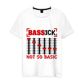 Мужская футболка хлопок с принтом Bass Ink Agressive Dub в Санкт-Петербурге, 100% хлопок | прямой крой, круглый вырез горловины, длина до линии бедер, слегка спущенное плечо. | Тематика изображения на принте: эквалайзер