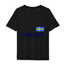 Мужская футболка хлопок Oversize с принтом Сборная Швеции - 10 в Санкт-Петербурге, 100% хлопок | свободный крой, круглый ворот, “спинка” длиннее передней части | football | сборная швеции | флаг швеции | футбол | швеция