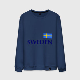Мужской свитшот хлопок с принтом Сборная Швеции - 10 в Санкт-Петербурге, 100% хлопок |  | football | сборная швеции | флаг швеции | футбол | швеция