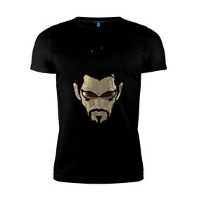 Мужская футболка премиум с принтом Deus Ex Human Revolution - Adam Jensen в Санкт-Петербурге, 92% хлопок, 8% лайкра | приталенный силуэт, круглый вырез ворота, длина до линии бедра, короткий рукав | адам дженсен | игры | компьютерные игры | персонаж