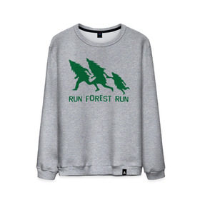 Мужской свитшот хлопок с принтом Беги лес в Санкт-Петербурге, 100% хлопок |  | eco | run forest run | беги лес беги | зеленые технологии | зелень | лес | планета | чистота | эко | экология