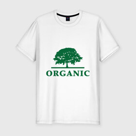 Мужская футболка премиум с принтом Дерево органика в Санкт-Петербурге, 92% хлопок, 8% лайкра | приталенный силуэт, круглый вырез ворота, длина до линии бедра, короткий рукав | eco | organic | дерево | зеленые технологии | зелень | планета | чистота | эко | экология