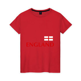 Женская футболка хлопок с принтом Сборная Англии - Стивен Джеррард 4 в Санкт-Петербурге, 100% хлопок | прямой крой, круглый вырез горловины, длина до линии бедер, слегка спущенное плечо | англия | сборная англии | стивен джеррард | флаг англии | футбол