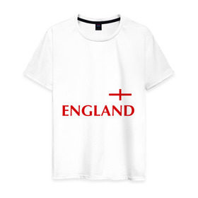 Мужская футболка хлопок с принтом Сборная Англии - Стивен Джеррард 4 в Санкт-Петербурге, 100% хлопок | прямой крой, круглый вырез горловины, длина до линии бедер, слегка спущенное плечо. | англия | сборная англии | стивен джеррард | флаг англии | футбол