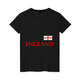 Женская футболка хлопок с принтом Сборная Англии - 10 в Санкт-Петербурге, 100% хлопок | прямой крой, круглый вырез горловины, длина до линии бедер, слегка спущенное плечо | англия | руни | сборная англии | флаг англии | футбол