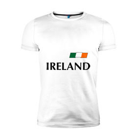 Мужская футболка премиум с принтом Сборная Ирландии - 7 в Санкт-Петербурге, 92% хлопок, 8% лайкра | приталенный силуэт, круглый вырез ворота, длина до линии бедра, короткий рукав | 