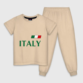 Детская пижама хлопок с принтом Сборная Италии - 1 в Санкт-Петербурге, 100% хлопок |  брюки и футболка прямого кроя, без карманов, на брюках мягкая резинка на поясе и по низу штанин
 | football | буффон | италия | сборная италии