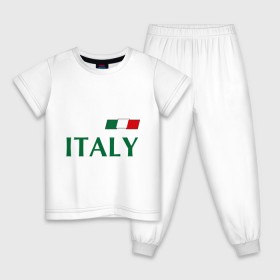 Детская пижама хлопок с принтом Сборная Италии - 10 в Санкт-Петербурге, 100% хлопок |  брюки и футболка прямого кроя, без карманов, на брюках мягкая резинка на поясе и по низу штанин
 | football | италия | сборная италии