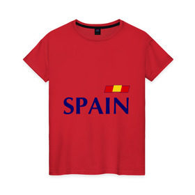 Женская футболка хлопок с принтом Сборная Испании - Хави 8 в Санкт-Петербурге, 100% хлопок | прямой крой, круглый вырез горловины, длина до линии бедер, слегка спущенное плечо | football | испания | сборная испании | хави