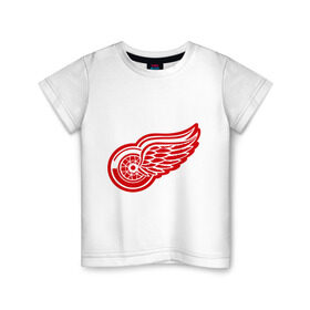 Детская футболка хлопок с принтом Detroit Red Wings Pavel Datsyuk - Павел Дацюк в Санкт-Петербурге, 100% хлопок | круглый вырез горловины, полуприлегающий силуэт, длина до линии бедер | нхл