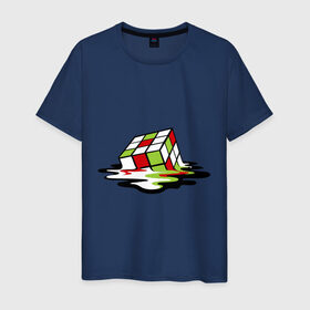 Мужская футболка хлопок с принтом Кубик рубика в Санкт-Петербурге, 100% хлопок | прямой крой, круглый вырез горловины, длина до линии бедер, слегка спущенное плечо. | головоломка | игра | игрушка | кубик рубик
