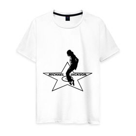 Мужская футболка хлопок с принтом Майкл Джексон Звезда в Санкт-Петербурге, 100% хлопок | прямой крой, круглый вырез горловины, длина до линии бедер, слегка спущенное плечо. | michael jackson | mj | поп звезда | поп музыка