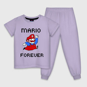 Детская пижама хлопок с принтом Mario forever в Санкт-Петербурге, 100% хлопок |  брюки и футболка прямого кроя, без карманов, на брюках мягкая резинка на поясе и по низу штанин
 | nintendo | марио | нинтендо