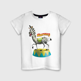 Детская футболка хлопок с принтом Мартин в Санкт-Петербурге, 100% хлопок | круглый вырез горловины, полуприлегающий силуэт, длина до линии бедер | зебра | мадагаскар | мадагаскар 3 | мартин | мультики