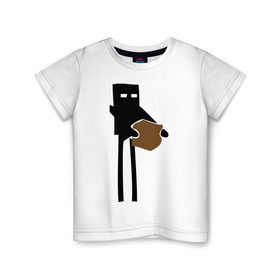 Детская футболка хлопок с принтом Enderman в Санкт-Петербурге, 100% хлопок | круглый вырез горловины, полуприлегающий силуэт, длина до линии бедер | enderman | minecraft | игры | компьютерные игры | майнкрафт