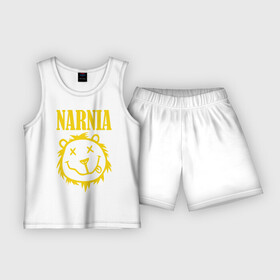 Детская пижама с шортами хлопок с принтом Narnia в Санкт-Петербурге,  |  | Тематика изображения на принте: nirvana | антибренд | музыка | нирвана | рок