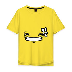 Мужская футболка хлопок Oversize с принтом Super Meat Girl : Face в Санкт-Петербурге, 100% хлопок | свободный крой, круглый ворот, “спинка” длиннее передней части | meat girl | smile | девушкам | рожица | смайл | улыбка