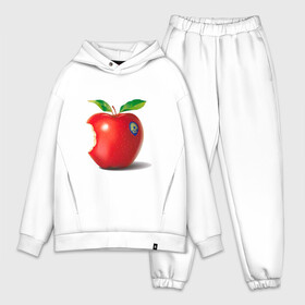 Мужской костюм хлопок OVERSIZE с принтом откусанное яблоко в Санкт-Петербурге,  |  | apple | вкусное | девушкам | фрукты | фрукты и ягоды | яблоко