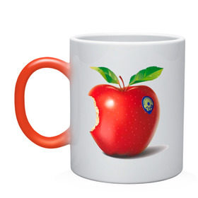 Кружка хамелеон с принтом откусанное яблоко в Санкт-Петербурге, керамика | меняет цвет при нагревании, емкость 330 мл | apple | вкусное | девушкам | фрукты | фрукты и ягоды | яблоко