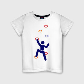 Детская футболка хлопок с принтом Скалолаз на тренеровке в Санкт-Петербурге, 100% хлопок | круглый вырез горловины, полуприлегающий силуэт, длина до линии бедер | climb | альпинизм | альпинисты | горы | путь | скалодром | скалолазанье | скалолазы | спорт