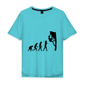 Мужская футболка хлопок Oversize с принтом Эволюция альпиниста в Санкт-Петербурге, 100% хлопок | свободный крой, круглый ворот, “спинка” длиннее передней части | climb | climber | альпинизм | альпинист | альпинисты | горы | путь | скалолазанье | скалолазы | спорт | эволюция