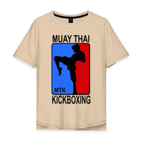 Мужская футболка хлопок Oversize с принтом Muay Thai Kickboxing в Санкт-Петербурге, 100% хлопок | свободный крой, круглый ворот, “спинка” длиннее передней части | Тематика изображения на принте: кикбоксинг | муай тай