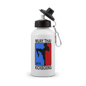 Бутылка спортивная с принтом Muay Thai Kickboxing в Санкт-Петербурге, металл | емкость — 500 мл, в комплекте две пластиковые крышки и карабин для крепления | кикбоксинг | муай тай