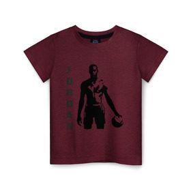 Детская футболка хлопок с принтом Michael Jordan в Санкт-Петербурге, 100% хлопок | круглый вырез горловины, полуприлегающий силуэт, длина до линии бедер | michel jordan | nba | джордан | майкл | нба