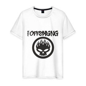 Мужская футболка хлопок с принтом The Offspring classic logo в Санкт-Петербурге, 100% хлопок | прямой крой, круглый вырез горловины, длина до линии бедер, слегка спущенное плечо. | группы | музыка | музыкальные группы | панк | рок | рок музыка