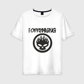 Женская футболка хлопок Oversize с принтом The Offspring classic logo в Санкт-Петербурге, 100% хлопок | свободный крой, круглый ворот, спущенный рукав, длина до линии бедер
 | группы | музыка | музыкальные группы | панк | рок | рок музыка
