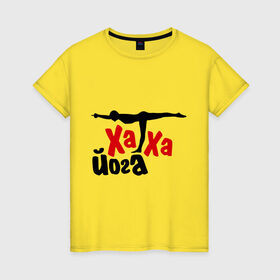 Женская футболка хлопок с принтом Хатха йога в Санкт-Петербурге, 100% хлопок | прямой крой, круглый вырез горловины, длина до линии бедер, слегка спущенное плечо | занятия | индия | йог | ом | спорт | тренировки