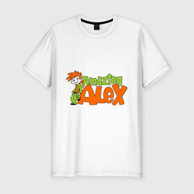 Мужская футболка премиум с принтом Amazing Alex в Санкт-Петербурге, 92% хлопок, 8% лайкра | приталенный силуэт, круглый вырез ворота, длина до линии бедра, короткий рукав | alex | amazing | amazing alex | игры | удивительный алекс