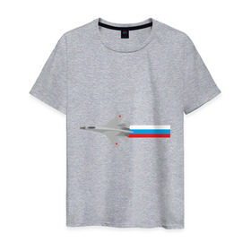Мужская футболка хлопок с принтом Су - 35 в Санкт-Петербурге, 100% хлопок | прямой крой, круглый вырез горловины, длина до линии бедер, слегка спущенное плечо. | Тематика изображения на принте: ввс | военно воздушные силы | самолет | силовые структуры | су 35 | су35