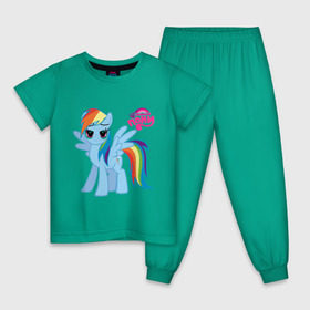 Детская пижама хлопок с принтом Рэйнбоу Дэш в Санкт-Петербурге, 100% хлопок |  брюки и футболка прямого кроя, без карманов, на брюках мягкая резинка на поясе и по низу штанин
 | лошадка | мой маленький пони | пони