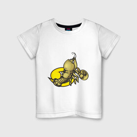 Детская футболка хлопок с принтом Знак зодиака Рак в Санкт-Петербурге, 100% хлопок | круглый вырез горловины, полуприлегающий силуэт, длина до линии бедер | Тематика изображения на принте: 