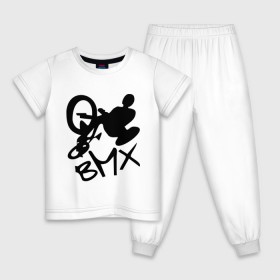 Детская пижама хлопок с принтом BMX в Санкт-Петербурге, 100% хлопок |  брюки и футболка прямого кроя, без карманов, на брюках мягкая резинка на поясе и по низу штанин
 | bmx | extreme | бмх | экстрим