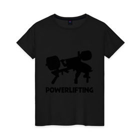 Женская футболка хлопок с принтом поверлифтинг в Санкт-Петербурге, 100% хлопок | прямой крой, круглый вырез горловины, длина до линии бедер, слегка спущенное плечо | powerlifting