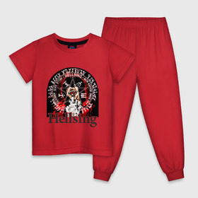 Детская пижама хлопок с принтом Hellsing символ Алукарда в Санкт-Петербурге, 100% хлопок |  брюки и футболка прямого кроя, без карманов, на брюках мягкая резинка на поясе и по низу штанин
 | anime | hellsing | аниме | анимэ | манга | хеллсинг