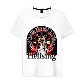 Мужская футболка хлопок с принтом Hellsing символ Алукарда в Санкт-Петербурге, 100% хлопок | прямой крой, круглый вырез горловины, длина до линии бедер, слегка спущенное плечо. | anime | hellsing | аниме | анимэ | манга | хеллсинг