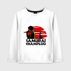 Детский лонгслив хлопок с принтом Самурай Champloo закат в Санкт-Петербурге, 100% хлопок | круглый вырез горловины, полуприлегающий силуэт, длина до линии бедер | anime | samurai champloo | аниме | анимэ | самурай чамплу