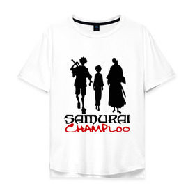 Мужская футболка хлопок Oversize с принтом Самурай Чамплоо в Санкт-Петербурге, 100% хлопок | свободный крой, круглый ворот, “спинка” длиннее передней части | anime | samurai champloo | аниме | анимэ | самурай чамплу