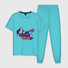 Мужская пижама хлопок с принтом Bleach круги в Санкт-Петербурге, 100% хлопок | брюки и футболка прямого кроя, без карманов, на брюках мягкая резинка на поясе и по низу штанин
 | блич