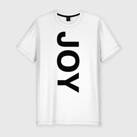 Мужская футболка премиум с принтом Joy BMW в Санкт-Петербурге, 92% хлопок, 8% лайкра | приталенный силуэт, круглый вырез ворота, длина до линии бедра, короткий рукав | bmw | joy | motosport | авто | автобренды | бмв | бэха | логотип бмв