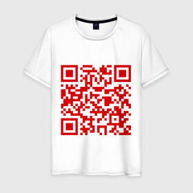 Мужская футболка хлопок с принтом Давай займемся сексом в Санкт-Петербурге, 100% хлопок | прямой крой, круглый вырез горловины, длина до линии бедер, слегка спущенное плечо. | Тематика изображения на принте: qr код | интернет | предложение | прикольные | технологии | шифр