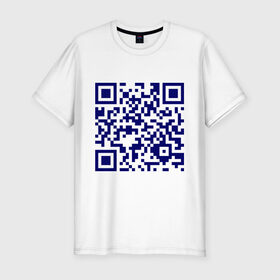 Мужская футболка премиум с принтом Ты лицезреешь QR-код в Санкт-Петербурге, 92% хлопок, 8% лайкра | приталенный силуэт, круглый вырез ворота, длина до линии бедра, короткий рукав | qr код | интернет | надпись | технологии | шифр