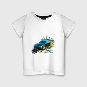 Детская футболка хлопок с принтом toyota cresta в Санкт-Петербурге, 100% хлопок | круглый вырез горловины, полуприлегающий силуэт, длина до линии бедер | 