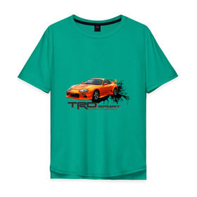 Мужская футболка хлопок Oversize с принтом toyota supra TRD в Санкт-Петербурге, 100% хлопок | свободный крой, круглый ворот, “спинка” длиннее передней части | tourer | toyota supra | супра | тойота | японские автомобили