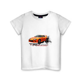 Детская футболка хлопок с принтом toyota supra TRD в Санкт-Петербурге, 100% хлопок | круглый вырез горловины, полуприлегающий силуэт, длина до линии бедер | tourer | toyota supra | супра | тойота | японские автомобили