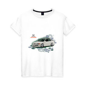 Женская футболка хлопок с принтом Honda ACCORD в Санкт-Петербурге, 100% хлопок | прямой крой, круглый вырез горловины, длина до линии бедер, слегка спущенное плечо | honda | honda accord | tourer | хонда аккорд | японские автомобили